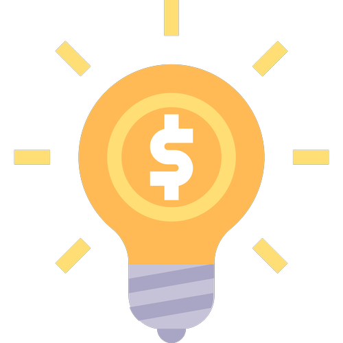Creative idea of earning money shown as a light bulb with a dollar sign